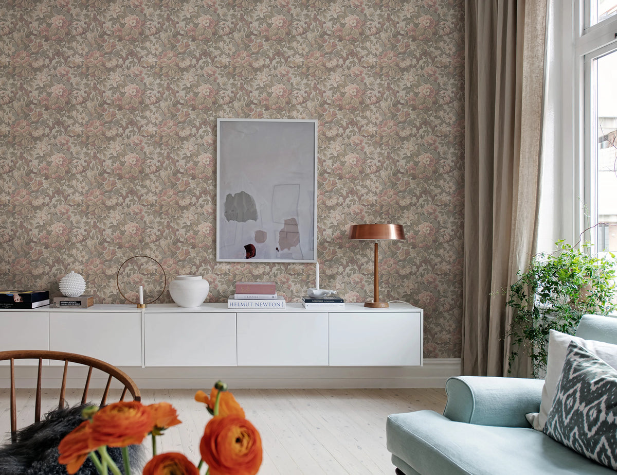 Vintage Garden, Pastel Mural Wallpaper - room preview 03