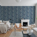 No Time to Waste, Blue Mural Wallpaper - room preview 03