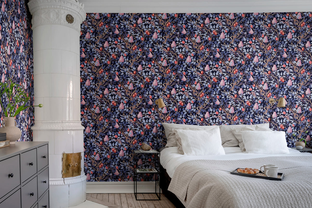 Fruit Garden, Lilac Mural Wallpaper - room preview 03