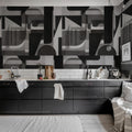 Vaasa, Graphite Mural Wallpaper - room preview 03