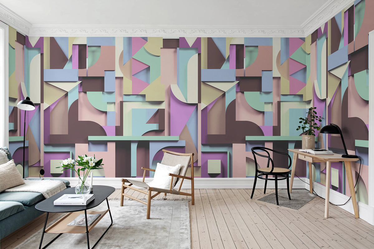 Caroline, Pastel Mural Wallpaper - room preview 03