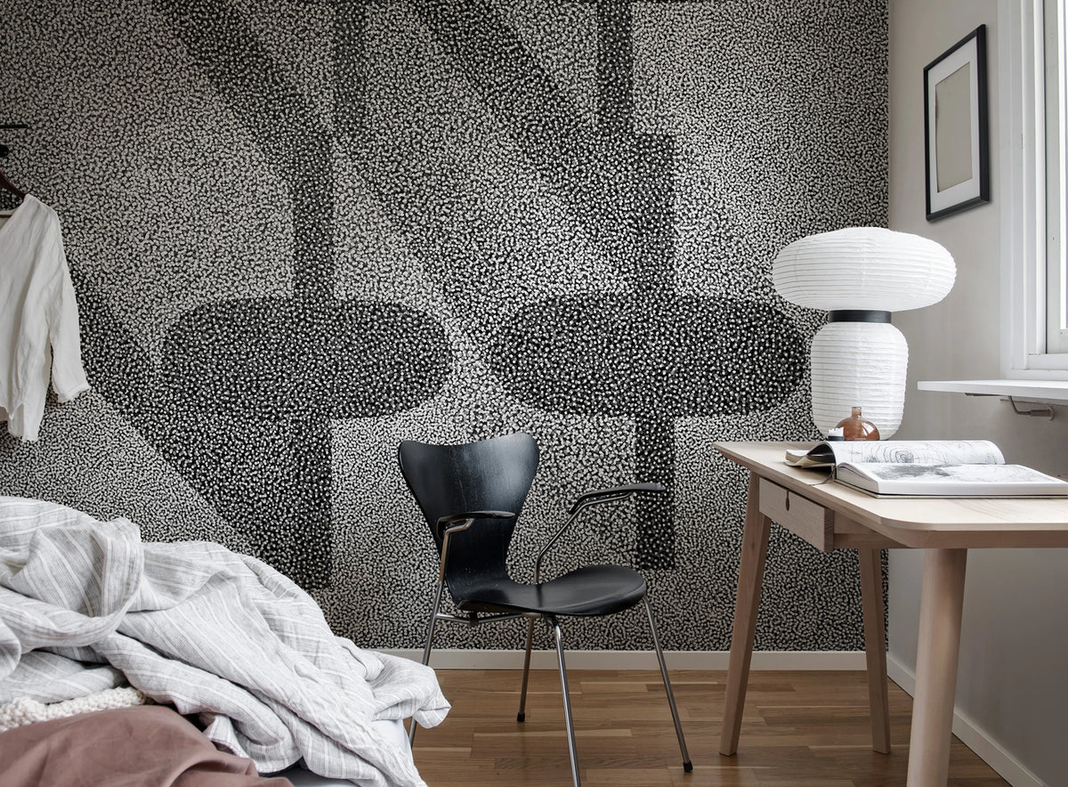 Birdseye, Graphite Mural Wallpaper - room preview 03
