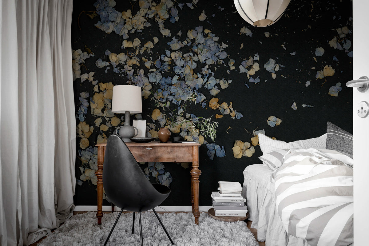 Fragile Beauty, Dark Blue Mural Wallpaper - room preview 03