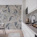 Koi, Blue Mural Wallpaper - room preview 03