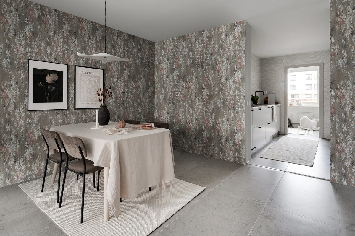 Wisteria, Linen Mural Wallpaper - room preview 03