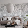 Rose Tiles, Graphite Mural Wallpaper - room preview 03