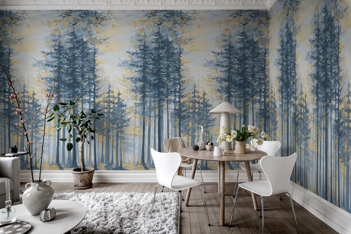 Daybreak, Blue Mural Wallpaper - room preview 03