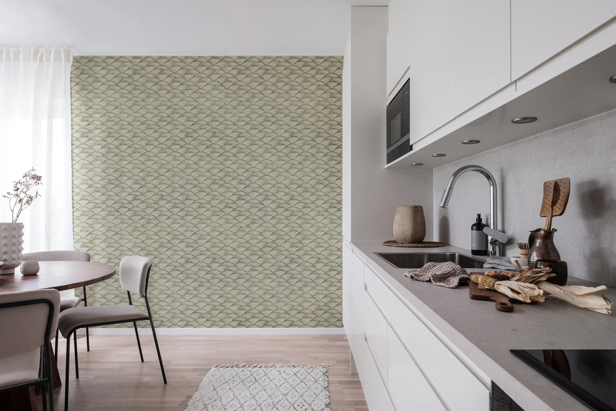 Ripple Green Mural Wallpaper - room preview 03