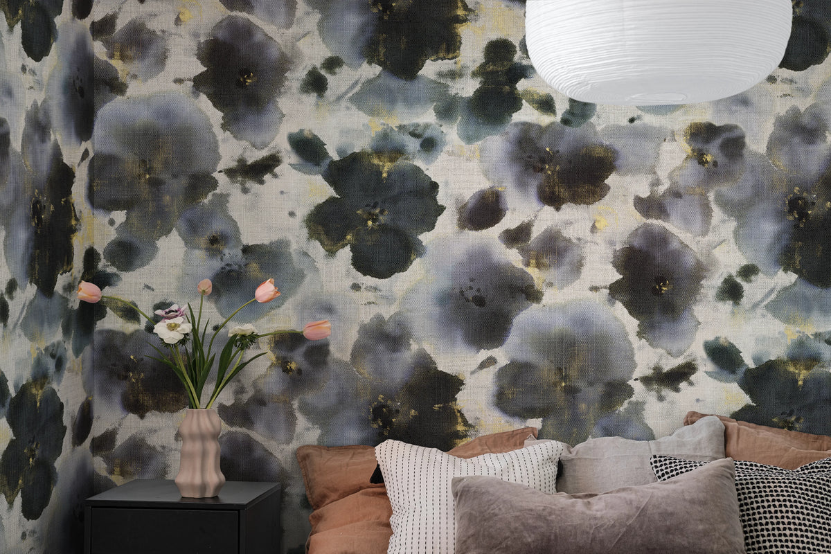 Violets Blue Mural Wallpaper - room preview 03
