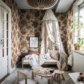 Violets Rust Mural Wallpaper - room preview 03