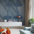 Birdseye, Blue Mural Wallpaper - room preview 03