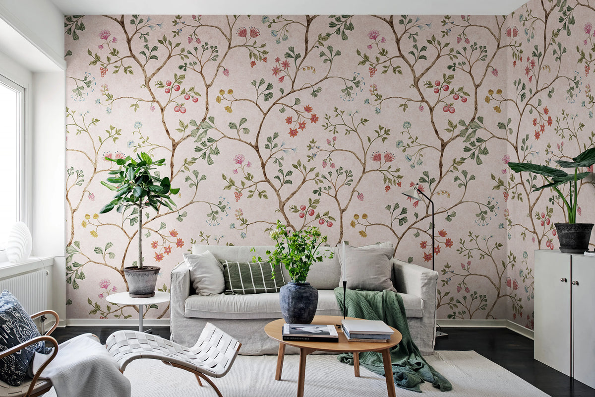 Song Tree, Pink Cherry Mural Wallpaper - room preview 03