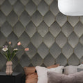 Osaka Tiles, Gray Mural Wallpaper - room preview 03