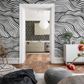 Soft Clouds Graphite Mural Wallpaper - room preview 03
