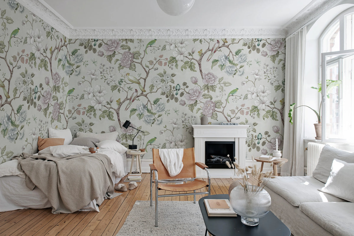 Grandiflora, Pearl Mural Wallpaper - room preview 03