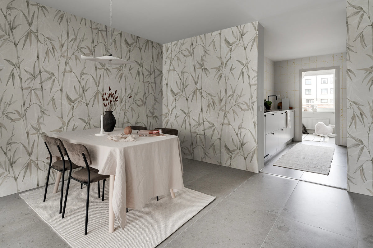 Bamboo Garden Pearl Mural Wallpaper - room preview 03