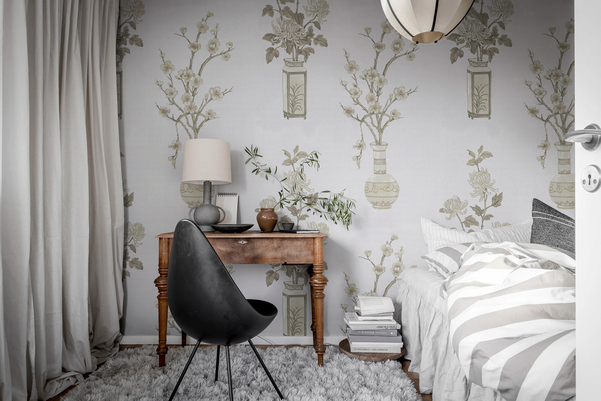 Japanese Vases Pearl Mural Wallpaper - room preview 03