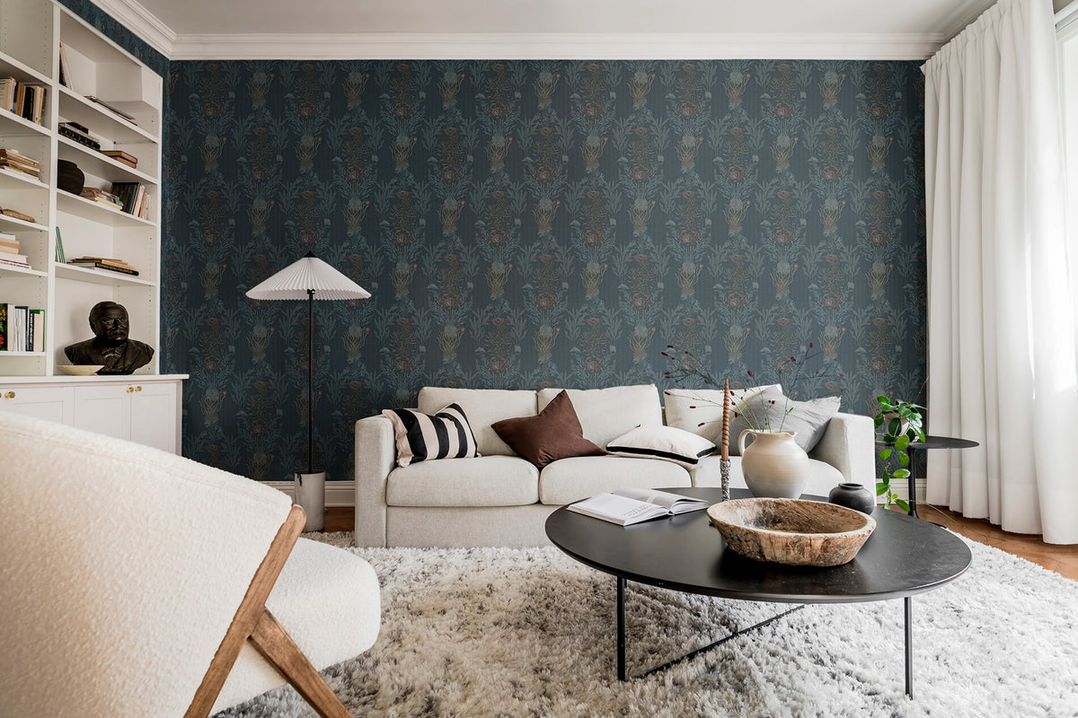 Claws & Clams, Ocean Blue Mural Wallpaper - room preview 03