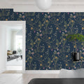 Storm Flowers, Ocean Blue Mural Wallpaper - room preview 03
