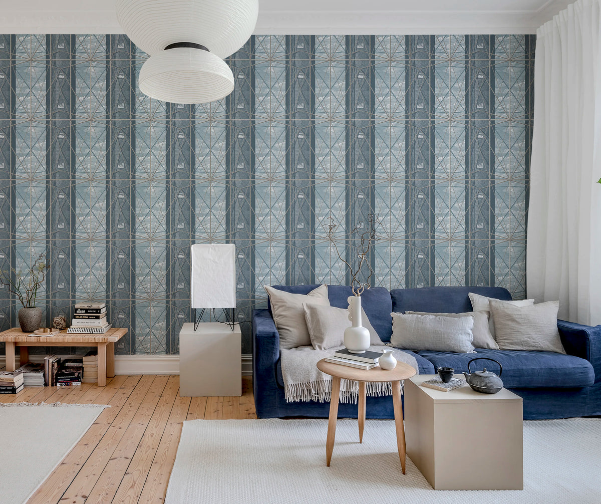 Skyrise, Lightblue Mural Wallpaper - room preview 03