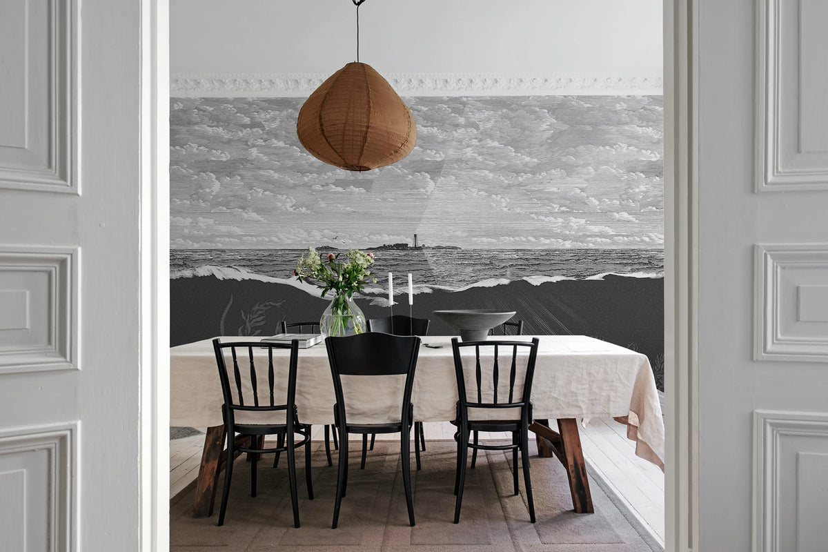 Guiding Light, Graphite Mural Wallpaper - room preview 03