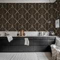 Seaweed & Stars, Rust Mural Wallpaper - room preview 03