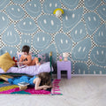 Happy Rebel, Blue Chess Mural Wallpaper - room preview 03