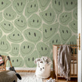 Happy Rebel, Green Mural Wallpaper - room preview 03