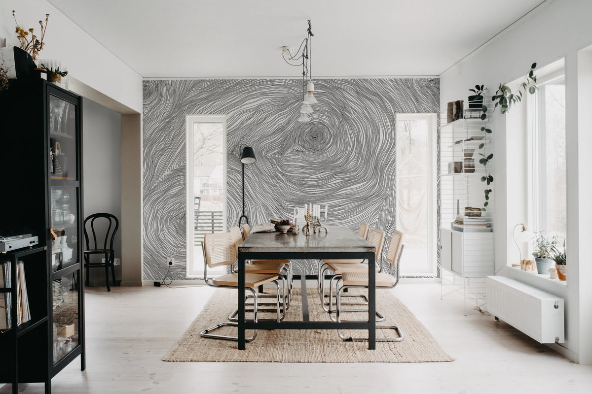 Serenity Graphite Mural Wallpaper - room preview 03
