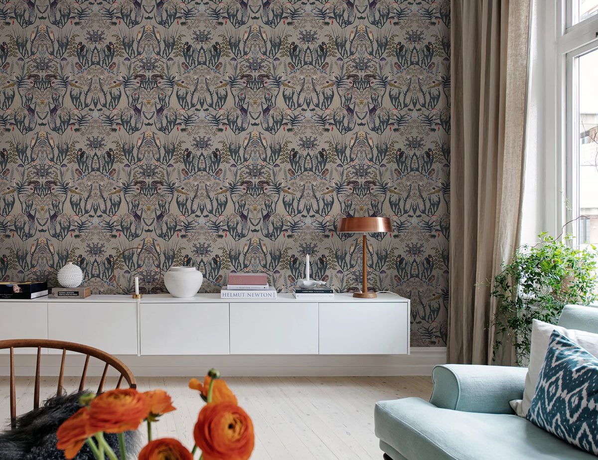 The Swedish Forest Mini, Blue Mural Wallpaper - room preview 03