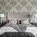 Baroque Pearl, White Mural Wallpaper - room preview 03