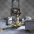 Baroque Pearl, Beige Mural Wallpaper - room preview 03