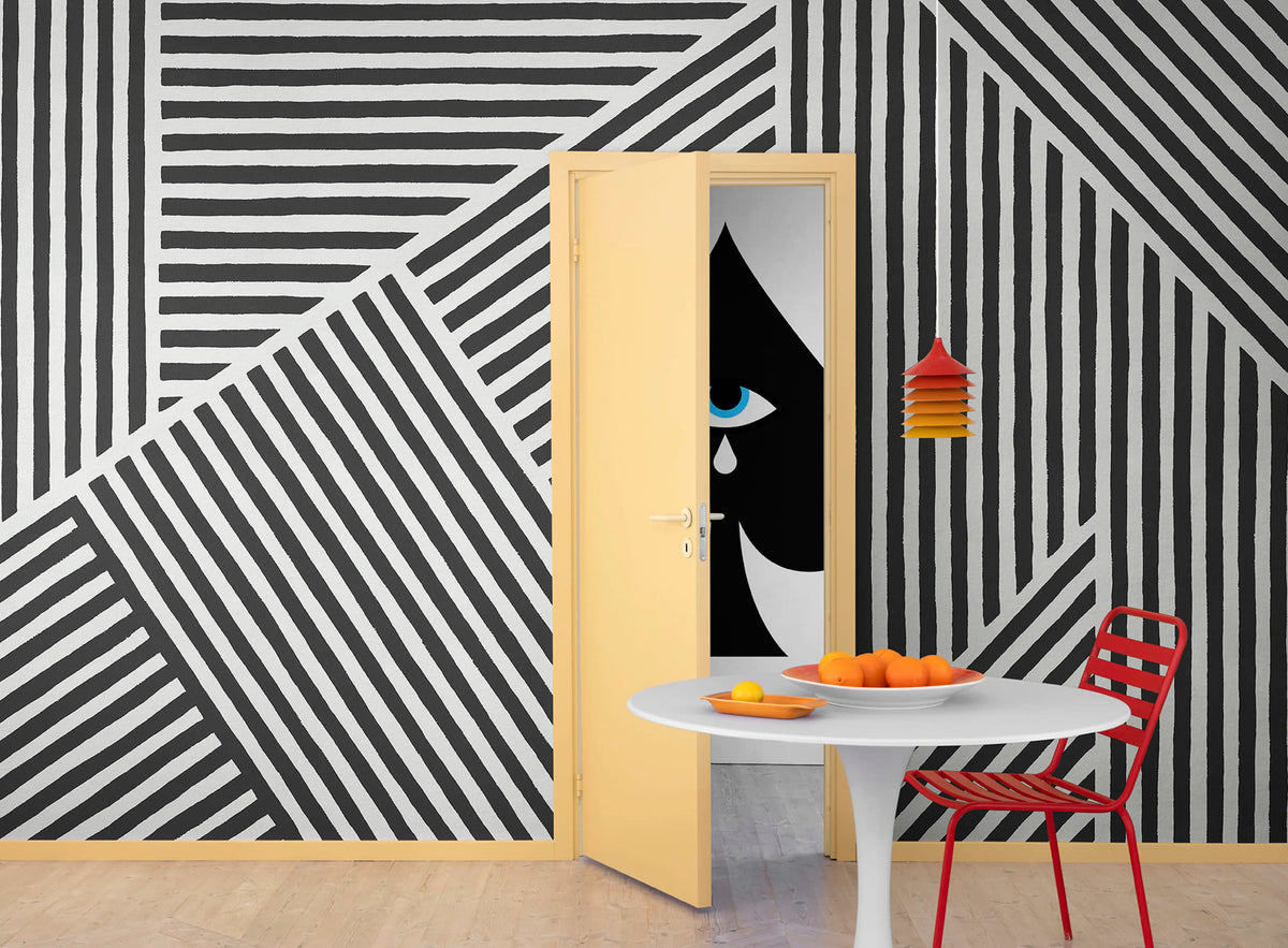 Different Directions, Black & White Mural Wallpaper - room preview 03