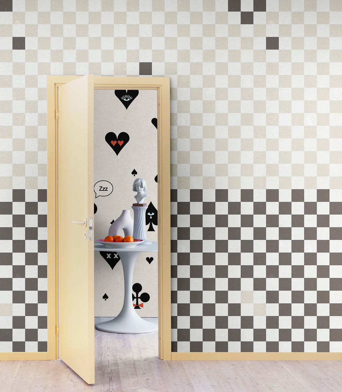Pixels, Black & White Mural Wallpaper - room preview 03