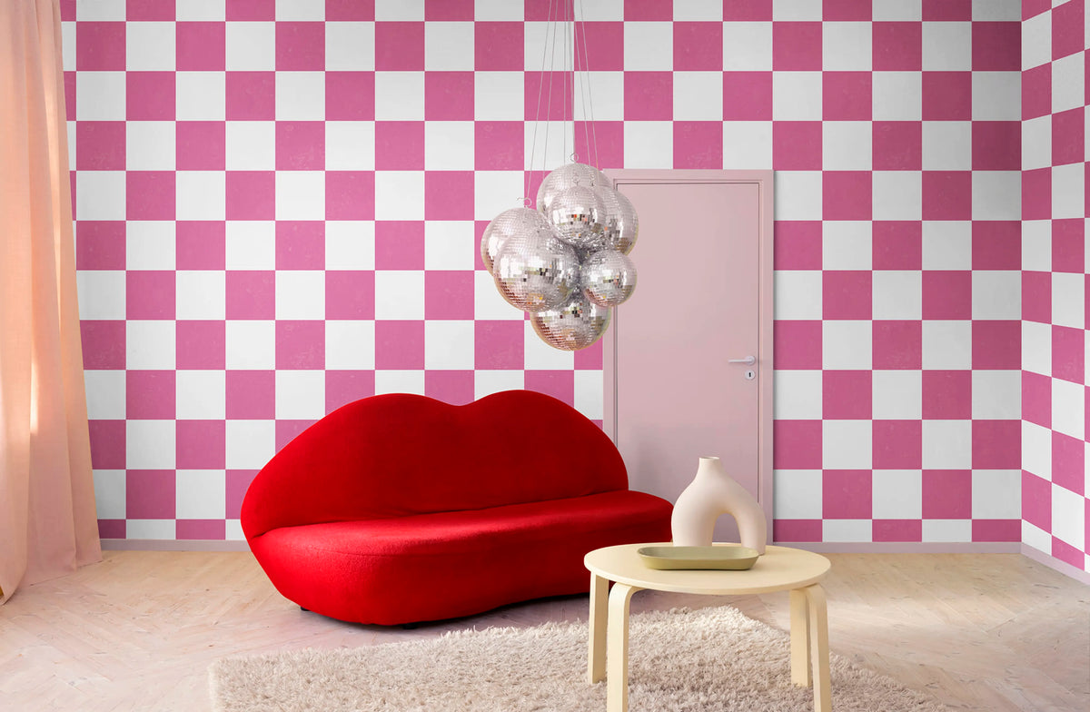 Chess, Pink Mural Wallpaper - room preview 03