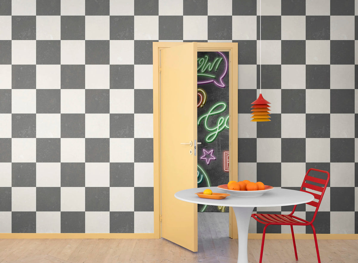 Chess, Black & White Mural Wallpaper - room preview 03