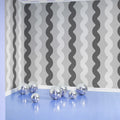 Wobbly Black & White Mural Wallpaper - room preview 03