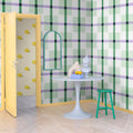 Outside The Box Green & Lilac Mural Wallpaper - room preview 03