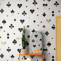 Poker Face, Black Mural Wallpaper - room preview 03