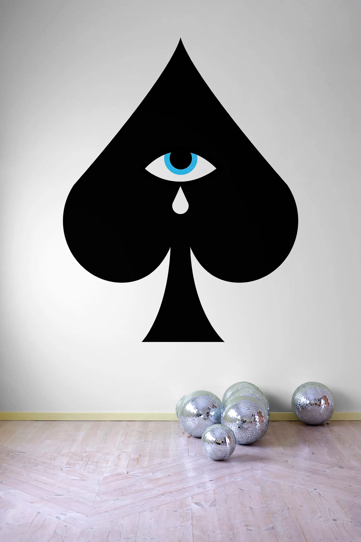 Ace Of Spades Black Mural Wallpaper - room preview 03