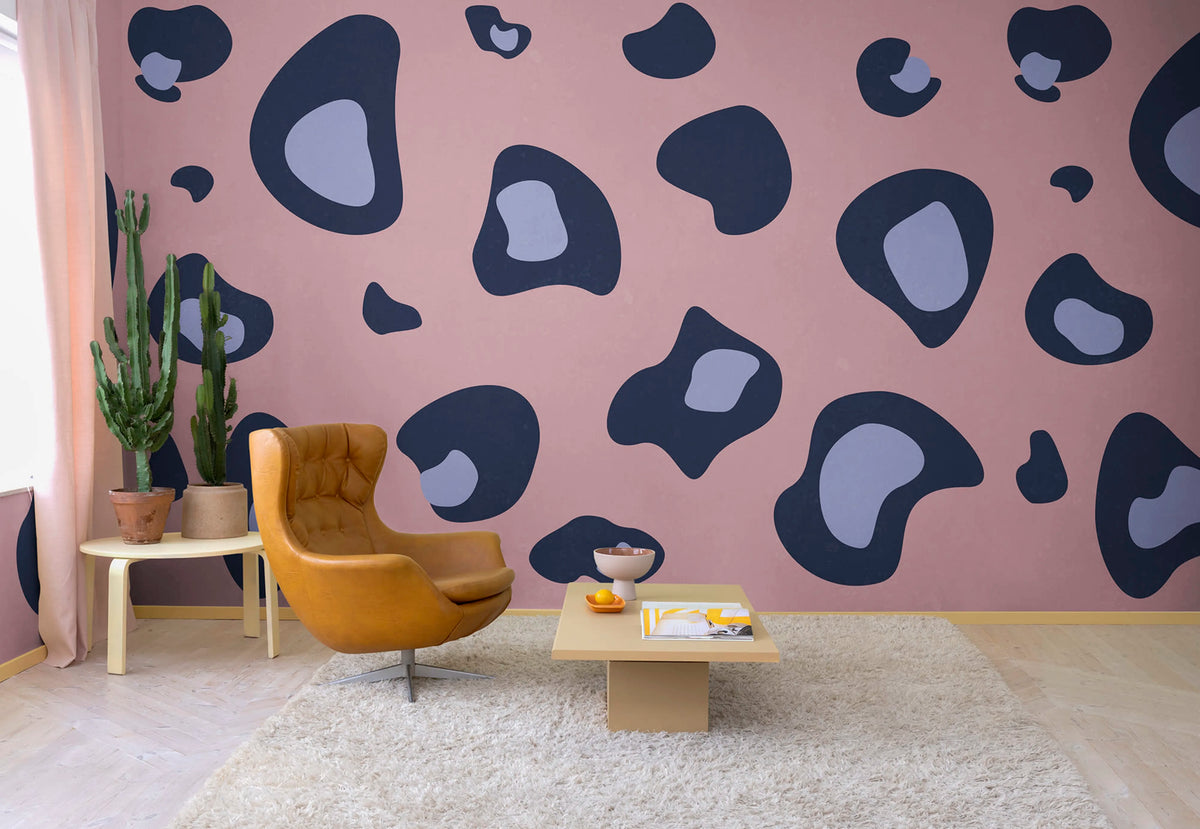 Giant Leopard, Pink Mural Wallpaper - room preview 03