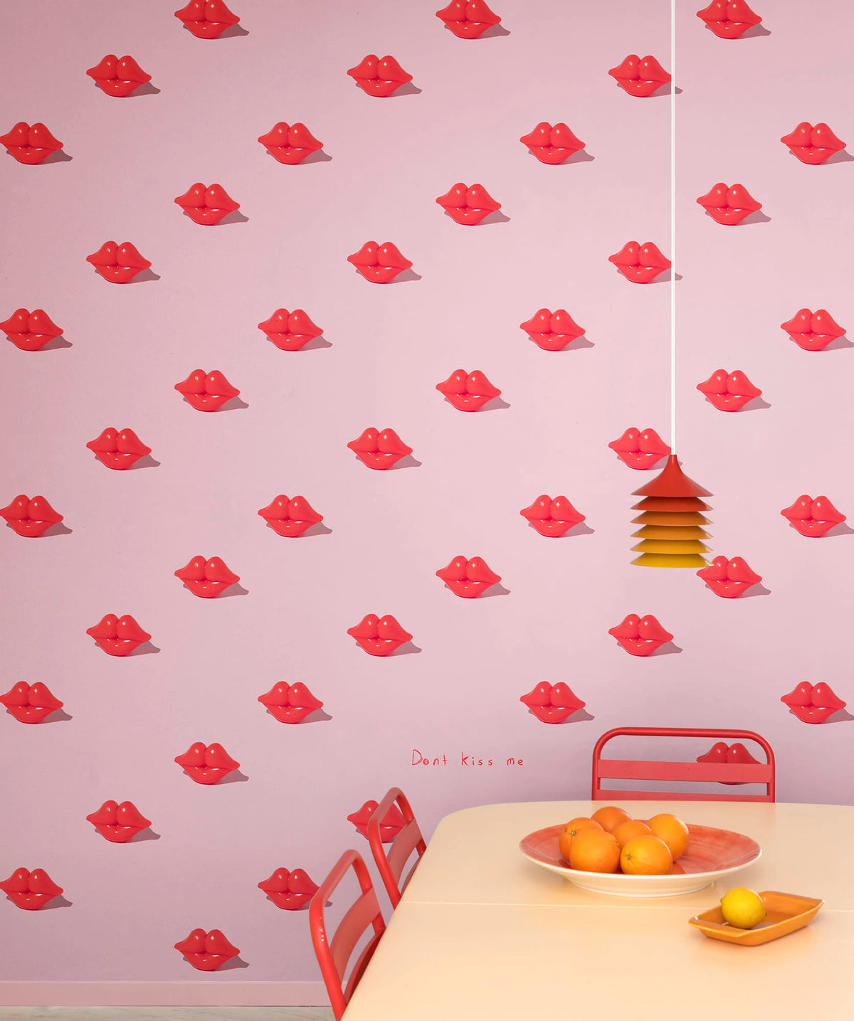 Kissing Booth, Pink Mural Wallpaper - room preview 03