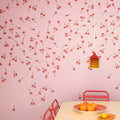 Cherry Dice, Pink Mural Wallpaper - room preview 03