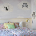 Retro Clouds, Pink Mural Wallpaper - room preview 03