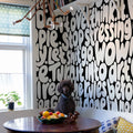 Blah blah blah, White Mural Wallpaper - room preview 03
