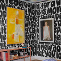 Blah blah blah, Black Mural Wallpaper - room preview 03