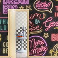 Neon Vibes, Black Mural Wallpaper - room preview 03