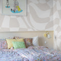 Psychedelic Chess, Beige Mural Wallpaper - room preview 03