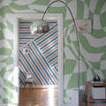 Psychedelic Chess, Green Mural Wallpaper - room preview 03