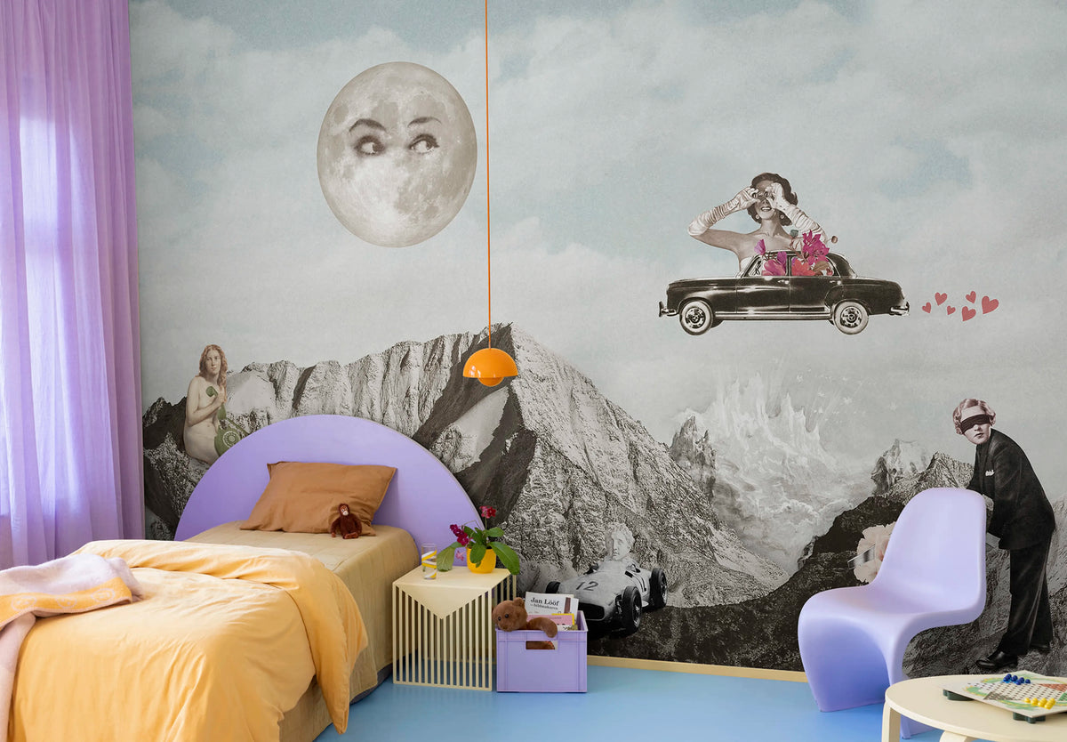 Retro Dream, Vintage Mural Wallpaper - room preview 03